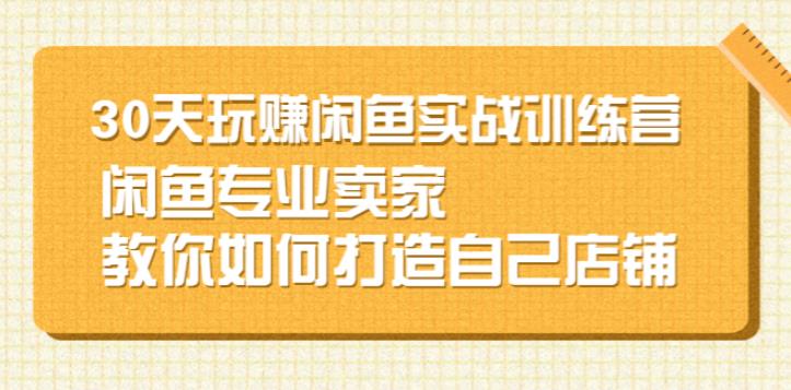 【副业2711期】闲鱼赚钱怎么月入过万：30天玩赚闲鱼实战训练营，实战闲鱼赚钱插图