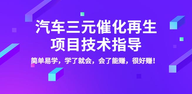 【副业3748】汽车三元项目怎么做：汽车三元催化再生赚钱项目（全套教程）