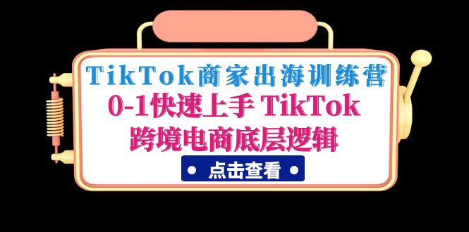 【副业4218期】TikTok商家运营出海训练营：0-1快速上手 TikTok跨境电商底层逻辑