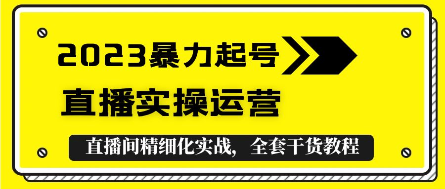 2023抖音暴力起号+直播实操运营，全套直播间精细化实战干货教程