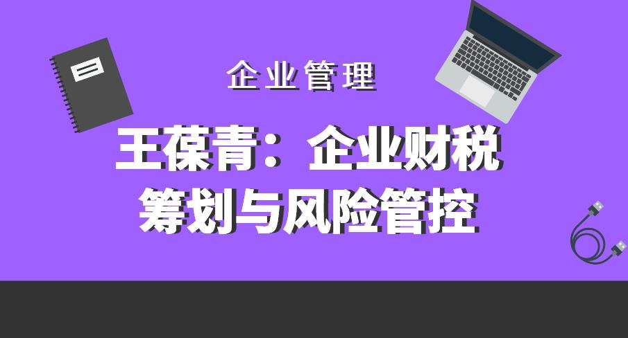 【第4723期】王葆青：企业财税筹划与风险管控插图