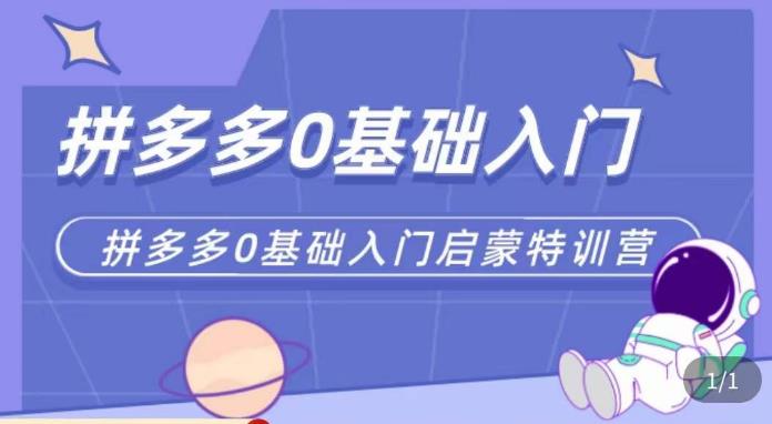 【第4757期】拼多多网上怎么开店：0-1实操特训营，拼多多从基础到进阶实操玩法