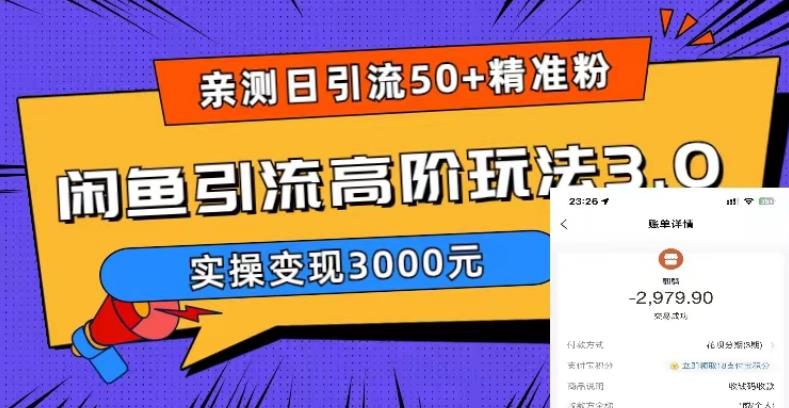 【第4874期】闲鱼引流推广怎么做：亲测日引50+精准粉，闲鱼引流高阶玩法3.0