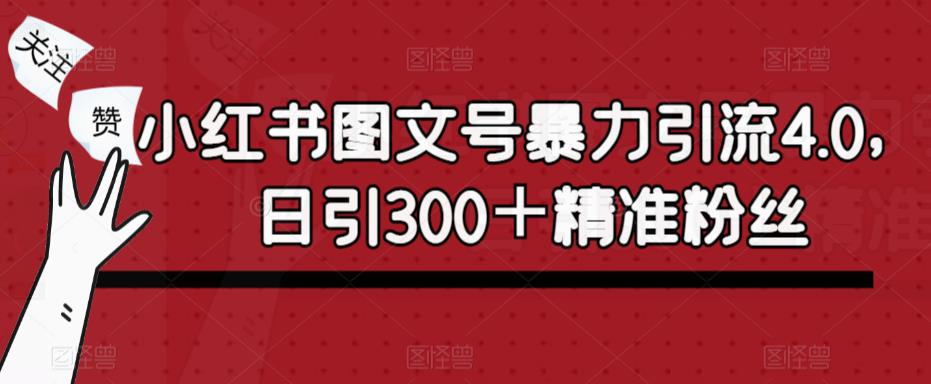 【第4985期】小红书引流推广怎么做： 小红书图文号暴力引流4.0，日引300＋精准粉