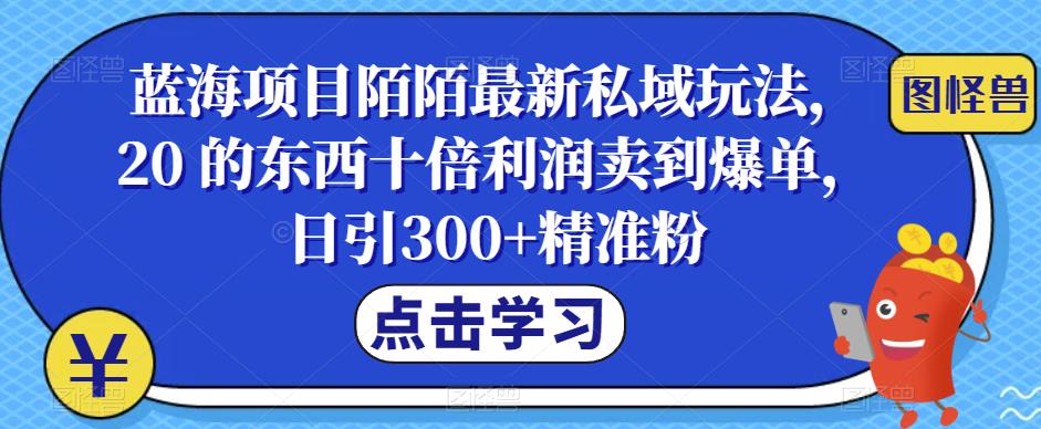 【第5369期】怎么用陌陌赚钱：蓝海项目陌陌最新私域玩法，十倍利润卖到爆单，日引300+精准粉