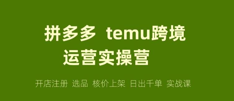 拼多多Temu跨境电商教程：跨境拼多多TEMU实操与选品，​趋势/选品/运营/入住（27节完整）