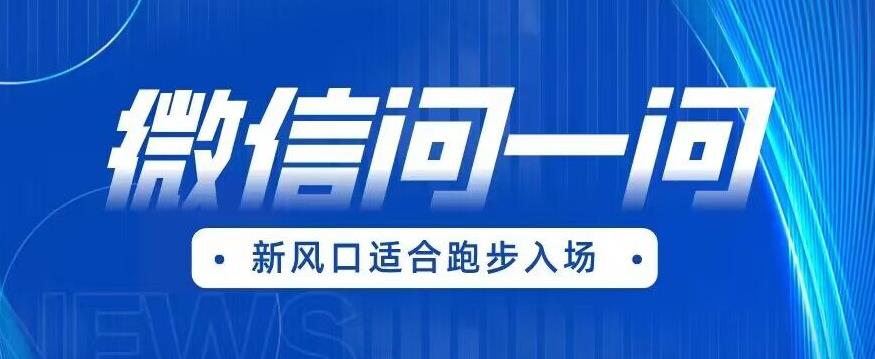 【第5374期】微信问一问怎么赚钱：全网首发微信问一问新风口变现项目（价值1999）