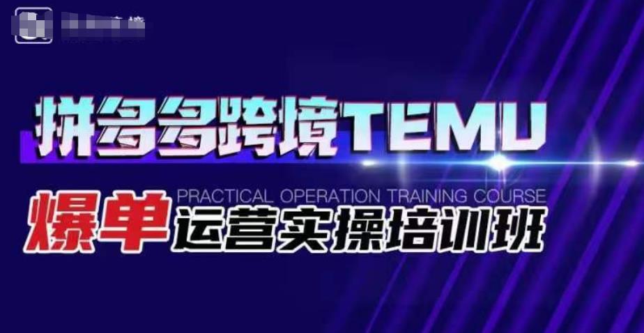 【第5601期】跨境电商拼多多temu爆单运营实操培训班，海外拼多多的选品、运营、爆单